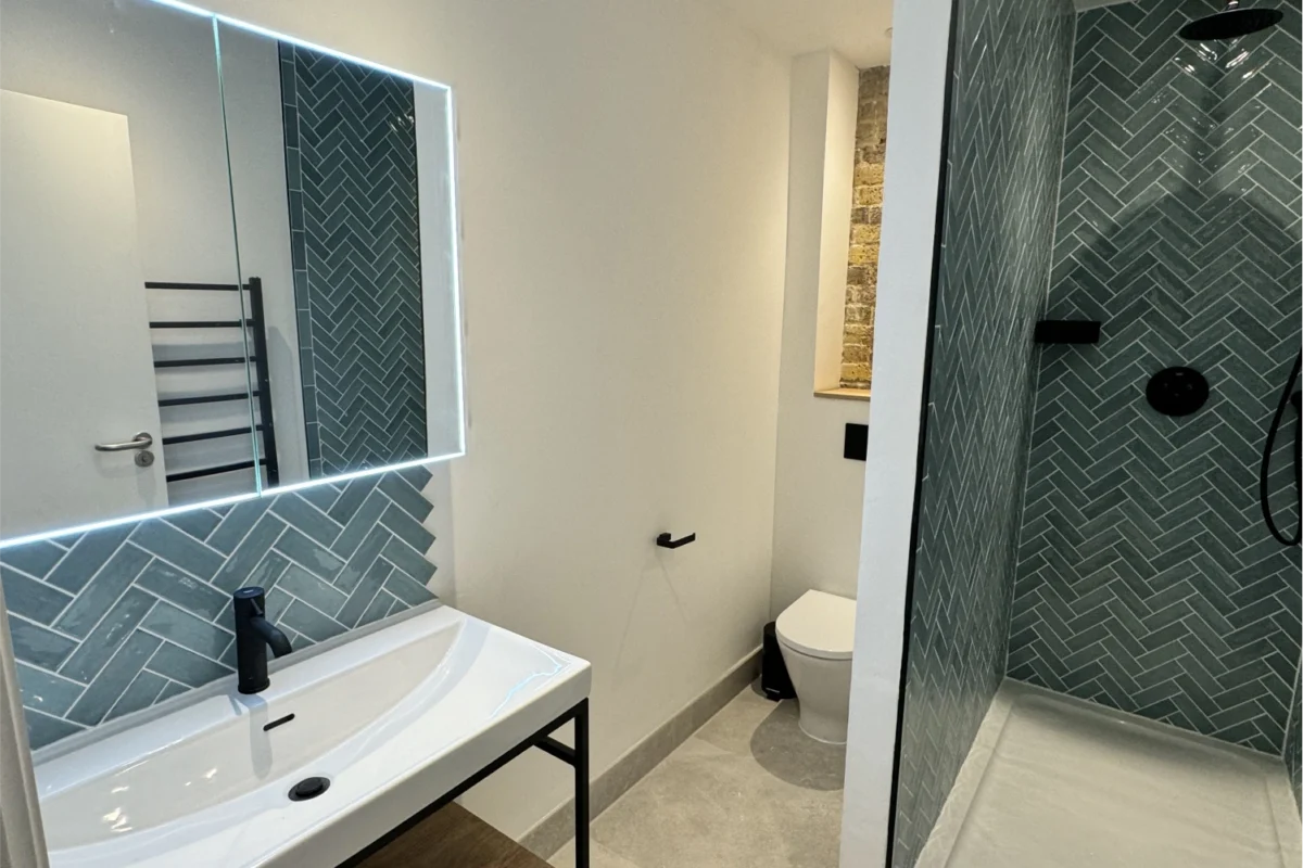 Close-up image of a designer shower and fittings Close-up image of a designer shower and fittings