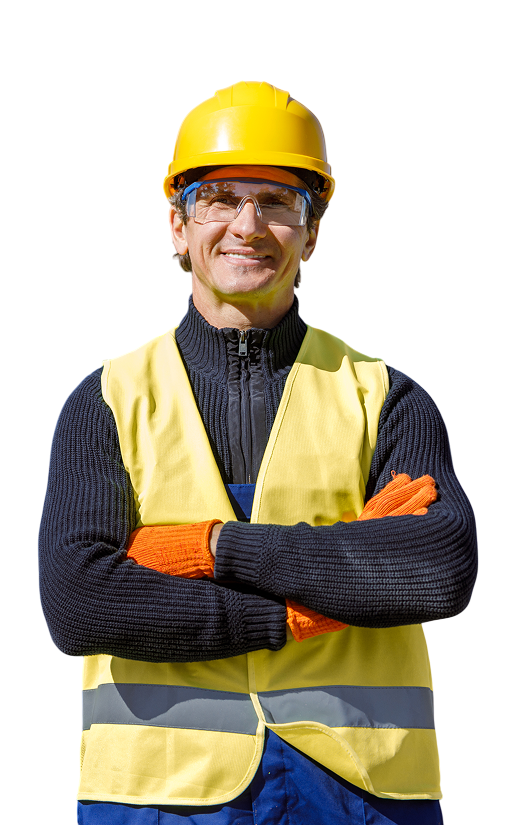 Onsite worker preparing for bathroom renovation project