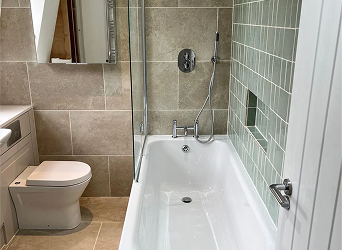 Luxury project image showcasing modern tile and vanity